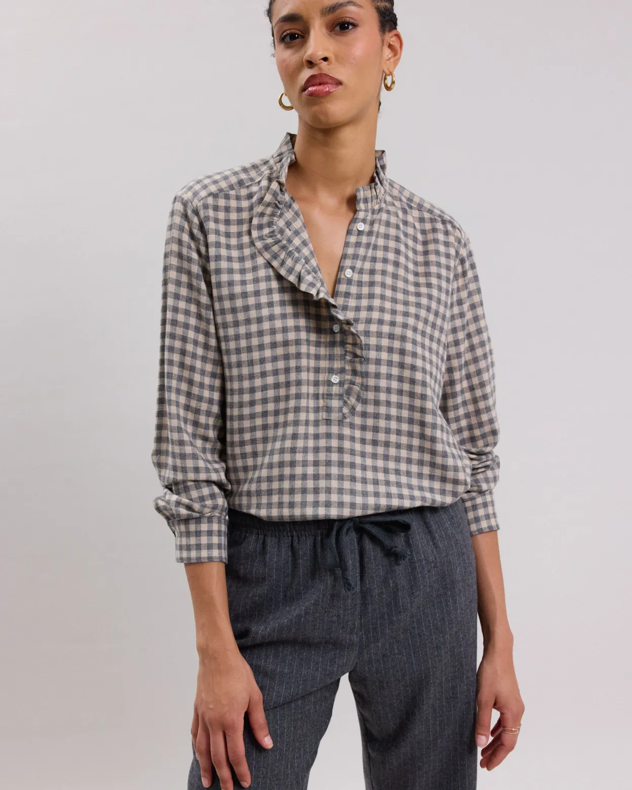 carmen_shirt_0-3.webp Cheap Hartford Carmen Shirt Beige & Gray