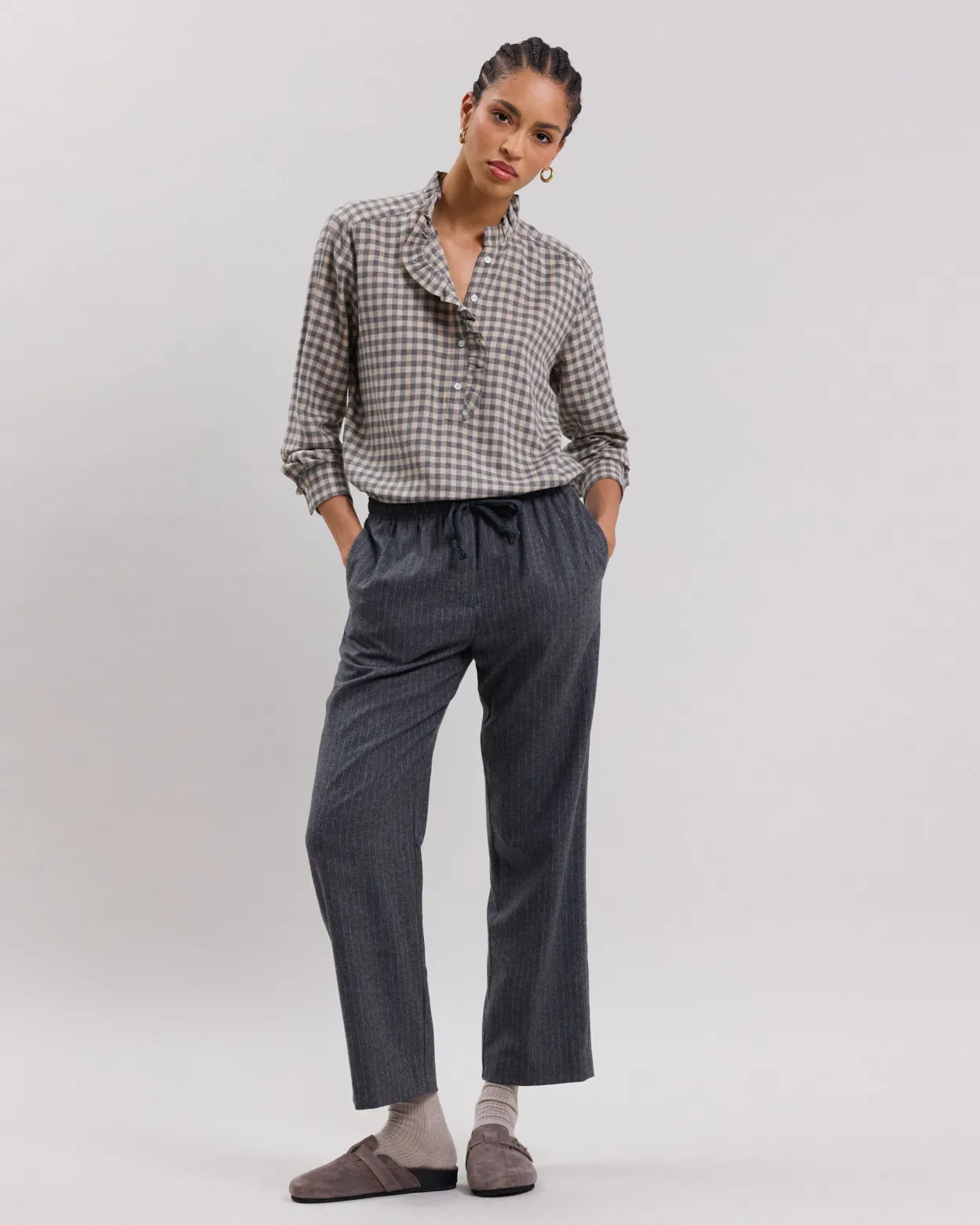 carmen_shirt_1-3.webp Cheap Hartford Carmen Shirt Beige & Gray