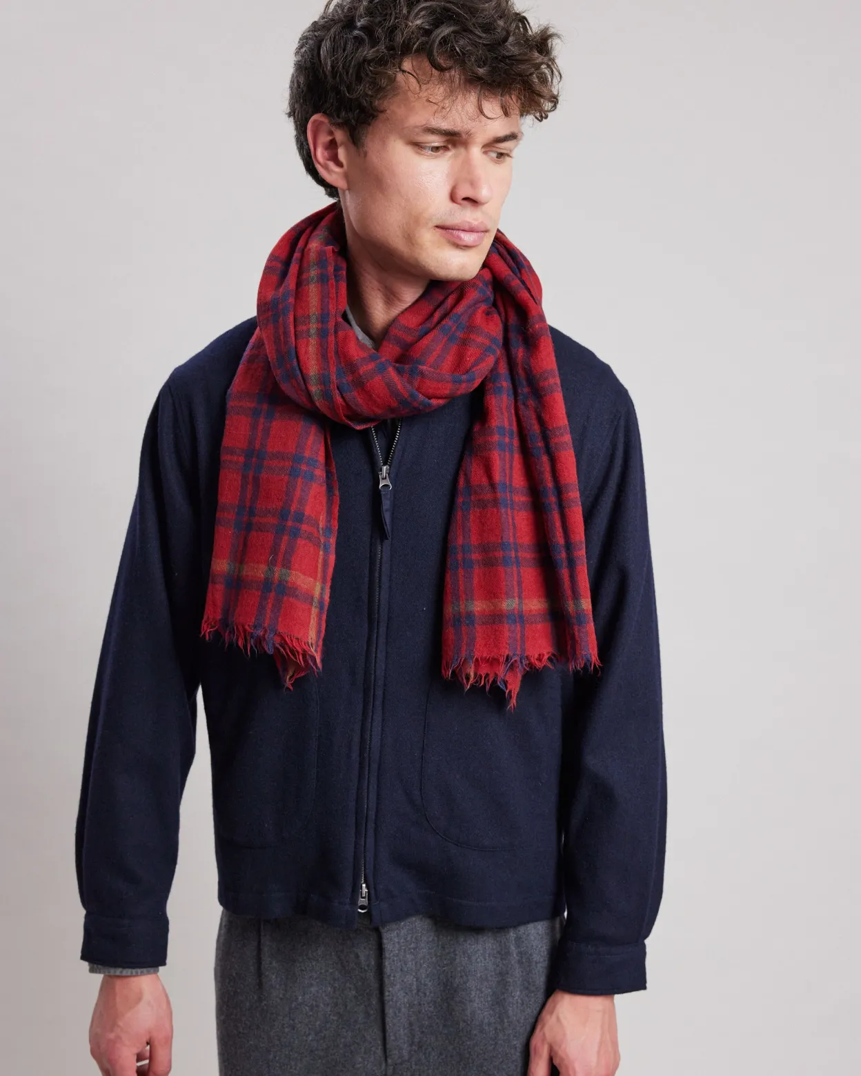 check_scarf_0.webp Cheap Hartford Check Scarf Red
