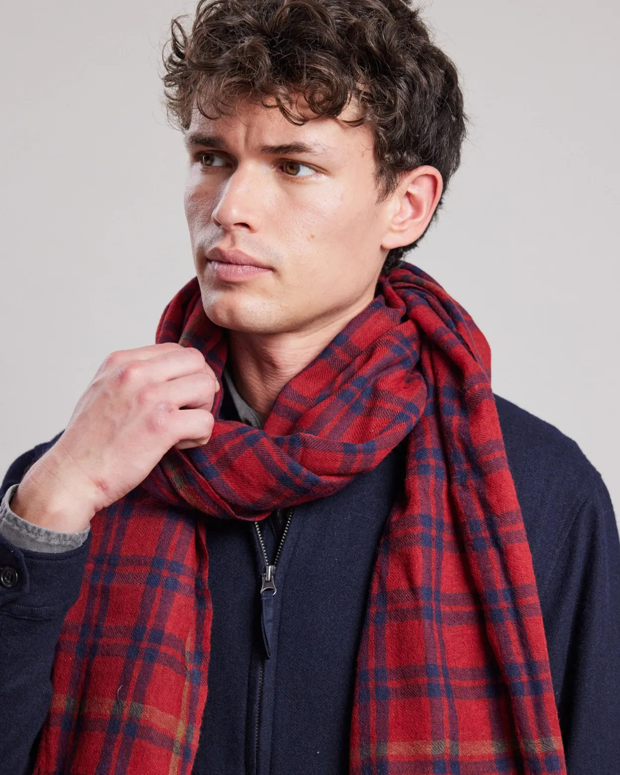 check_scarf_1.webp Cheap Hartford Check Scarf Red