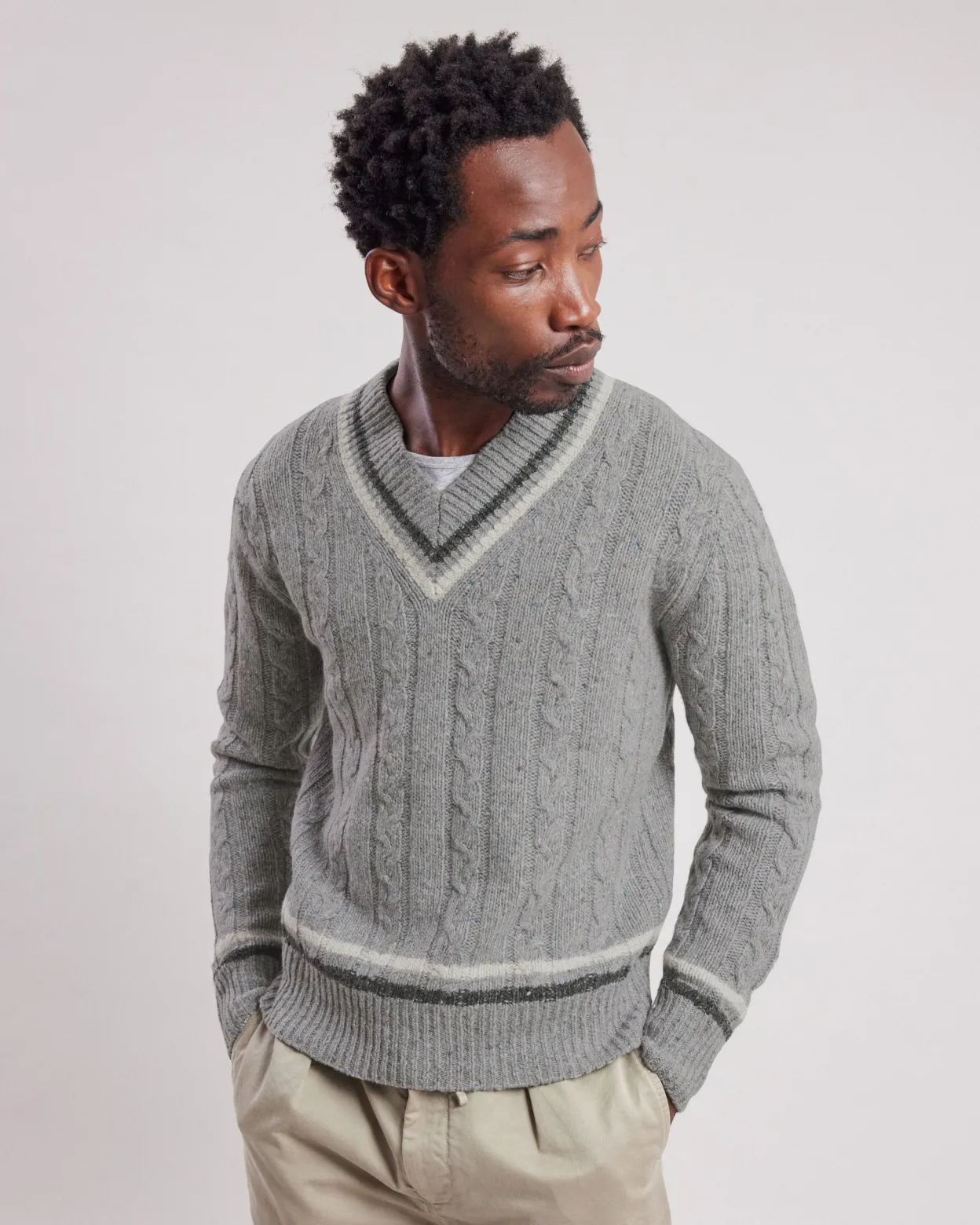 donegal_sweater_0.webp Outlet Hartford Donegal Sweater Gray