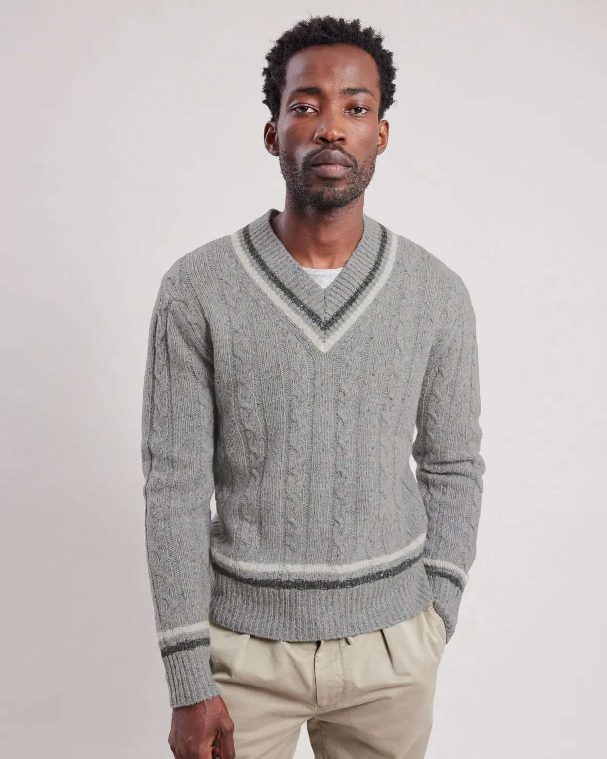 donegal_sweater_2.webp Outlet Hartford Donegal Sweater Gray