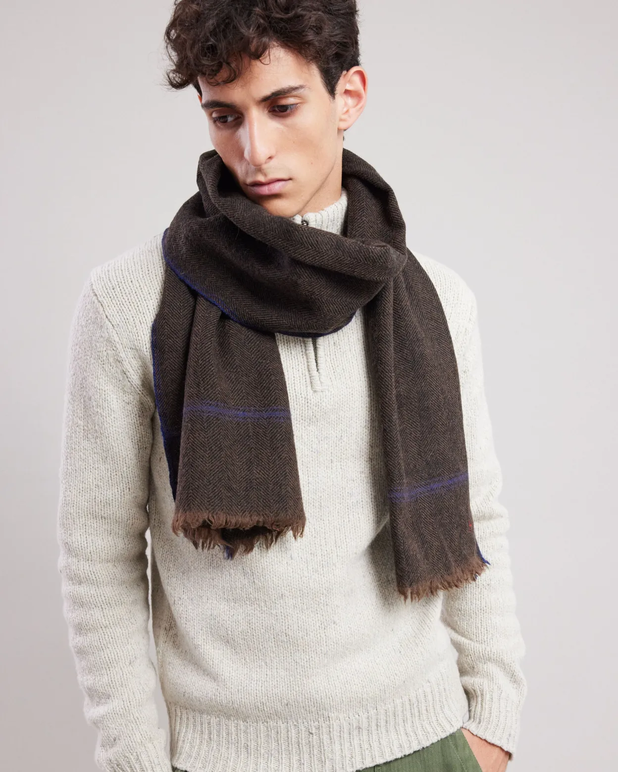 herringbone_scarf_0.webp Hot Hartford Herringbone Scarf Military Green