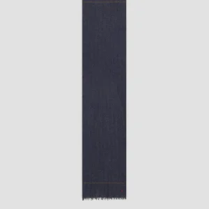 Online Hartford Herringbone Scarf Navy Blue