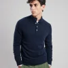 Hot Hartford High Neck Sweater Navy Blue