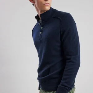 Hot Hartford High Neck Sweater Navy Blue
