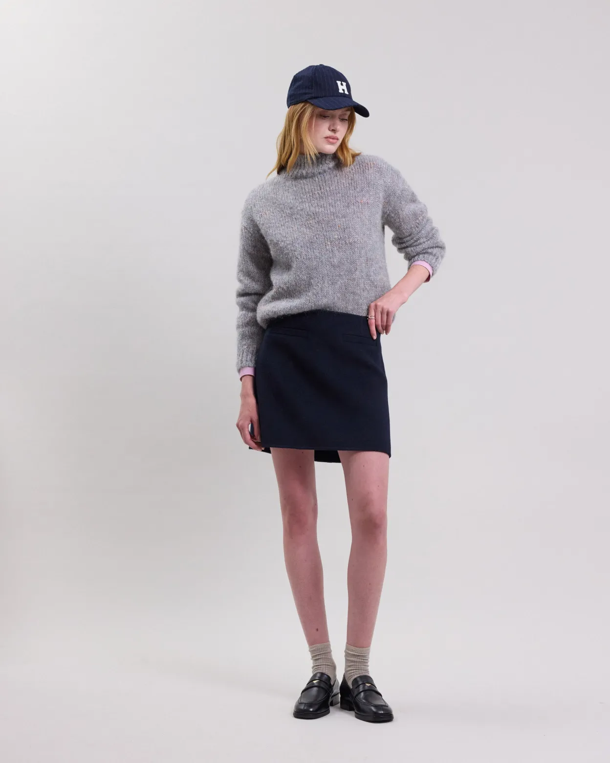 joba_skirt_0.webp Online Hartford Joba Skirt Navy Blue