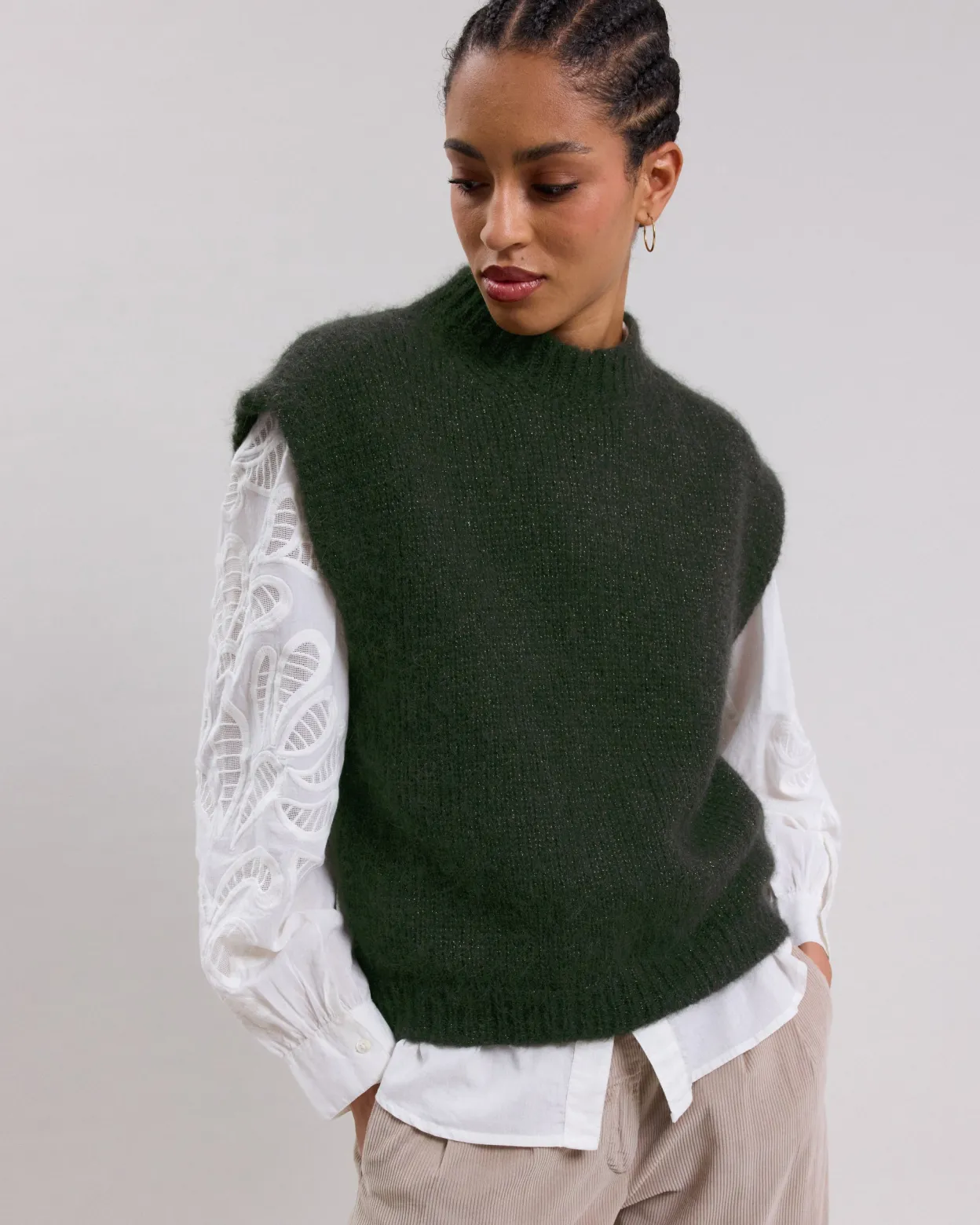 maori_sweater_0.webp Best Hartford Maori Sweater Military Green & Gold