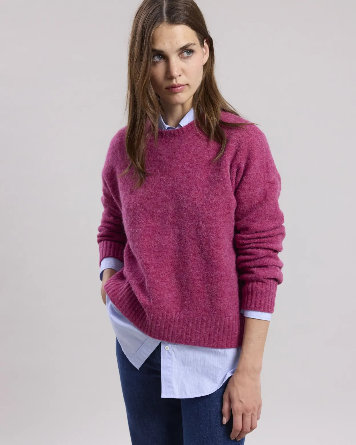matrix_sweater_2.webp Discount Hartford Matrix Sweater Raspberry