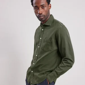 Shop Hartford Paul Shirt Military Green