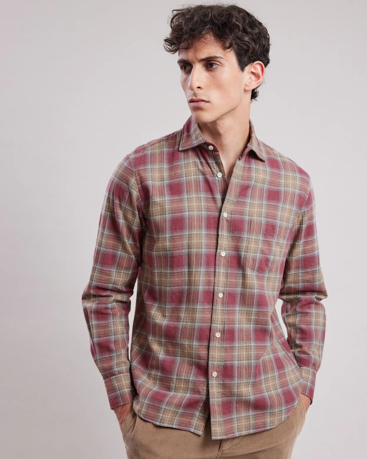 paul_shirt_0-40.webp Best Sale Hartford Paul Shirt Red & Camel