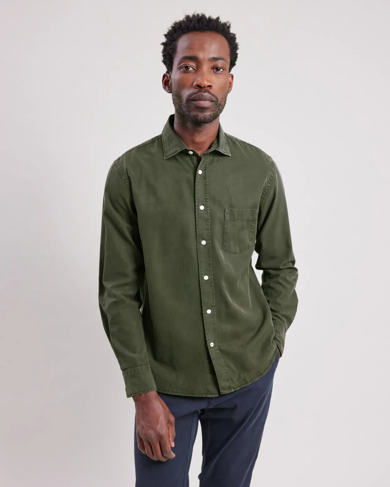 paul_shirt_1.webp Shop Hartford Paul Shirt Military Green