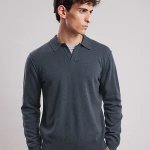 Store Hartford Polo Collar Sweater Teal