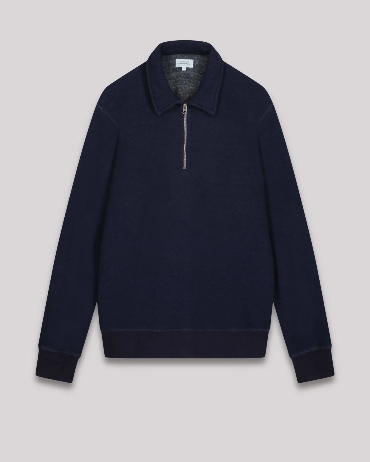 polo_zipper_sweatshirt_2.webp Clearance Hartford Polo Zipper Sweatshirt Indigo