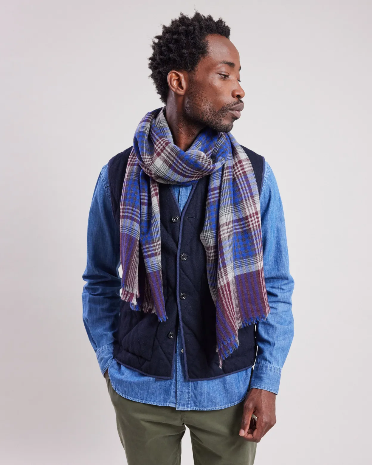 tartan_scarf_0.webp Outlet Hartford Tartan Scarf Blue