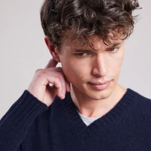 Hot Hartford Vee Sweater Navy Blue