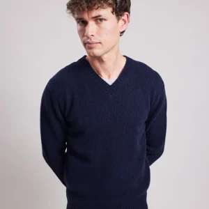 Hot Hartford Vee Sweater Navy Blue